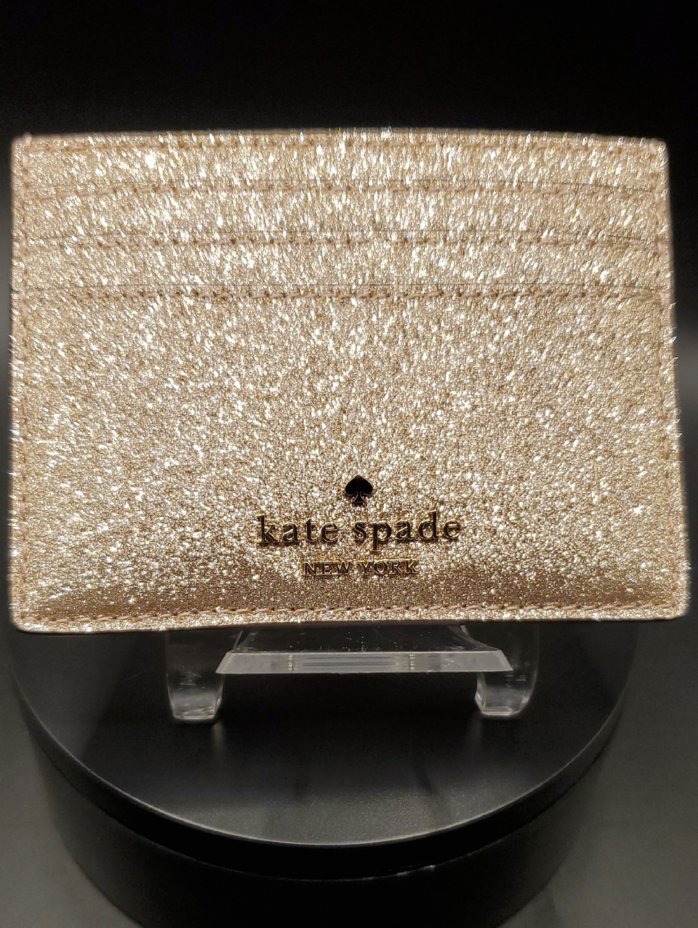 Kate Spade Metallic Gold Glitter Card Holder